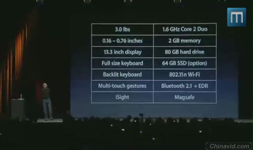 解读 苹果 apple ces steve jobs mac world 2008 keynote 演讲 讲话 macbook air ipod touch iphone apple tv google leopard time machine capsule 时光机 地图导航 dvd hd itunes inter Sony TZ Series 20th century fox 月阁 moon-blog.cn